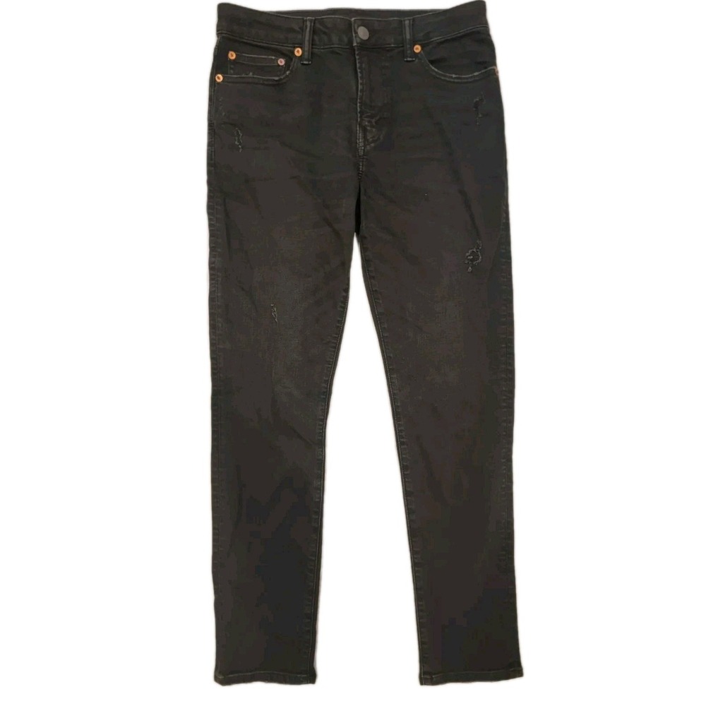 American Eagle Men's 30x30 Next Level Flex jeans Skinny Black Distressed Stretch